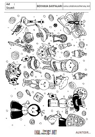 Doodle boyama sayfaları